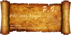 Pázsit Ilona névjegykártya