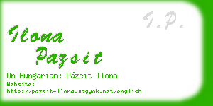ilona pazsit business card