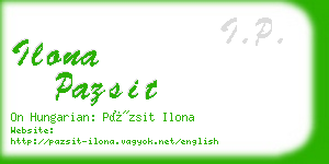 ilona pazsit business card